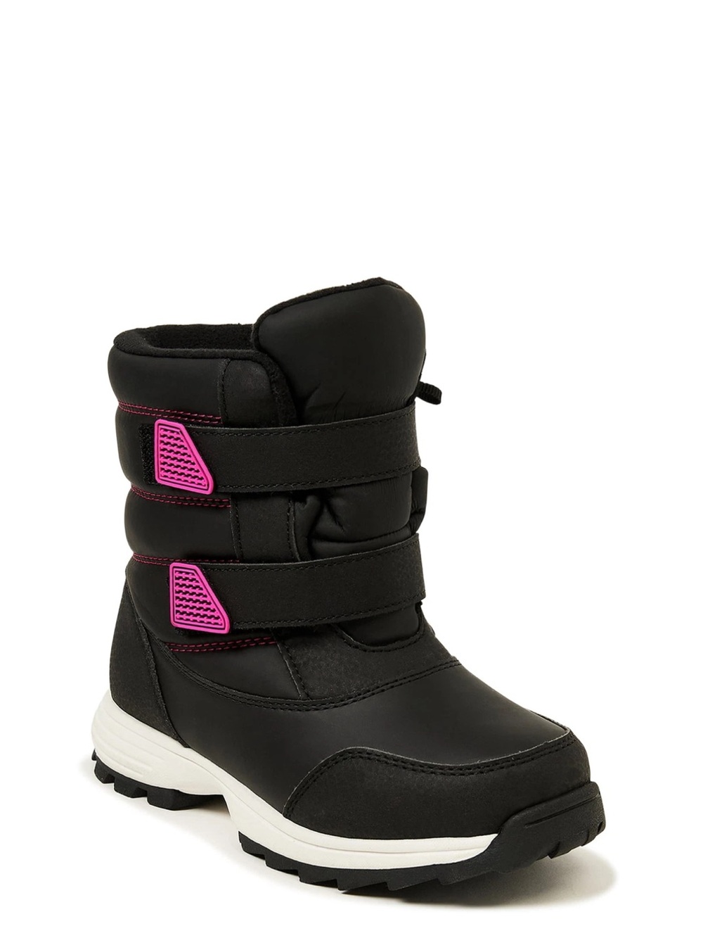 Wonder Nation Black & Pink Girls Snow Boots, Size 4